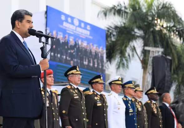 Venezuelan President Nicolás Maduro speaks at the graduation ceremony of the FANB in the Military University of Venezuela, July 7, 2023. Photo: Presidential Press/Zurimar Campos.