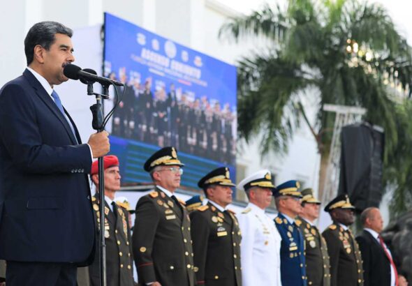 Venezuelan President Nicolás Maduro speaks at the graduation ceremony of the FANB in the Military University of Venezuela, July 7, 2023. Photo: Presidential Press/Zurimar Campos.