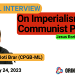 Poster for OT's special interview with British communist leader Joti Brar, with a caption reading "On Imperialism and Communist Parties," next to a photo of Brar. Photo: Orinoco Tribune.