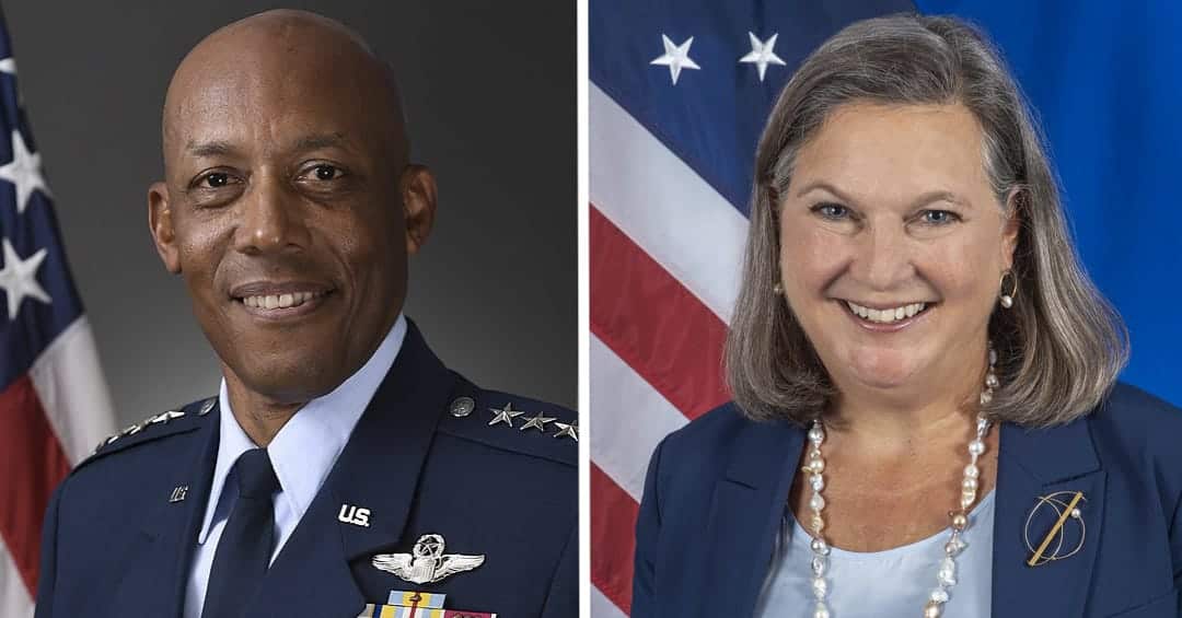 Charles Q Brown Jr. (left) and Victoria Nuland (right). Photo: catlinjohnstone.com/file photo.
