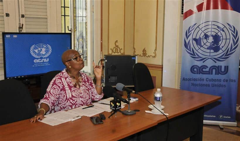 Cuban Association of the United Nations (ACNU) President Norma Goicochea. Photo: Prensa Latina/file photo.