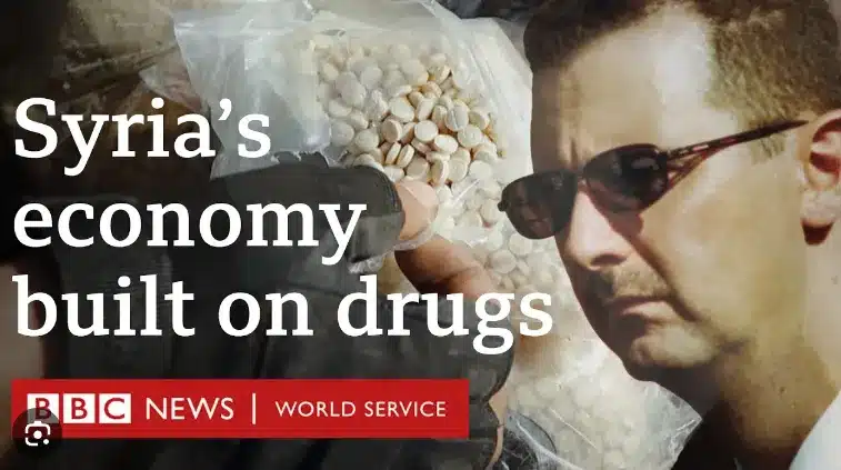 Thumbnail from the BBC documentary 'Captagon: Inside Syria’s drug trafficking empire." Photo: BBC.