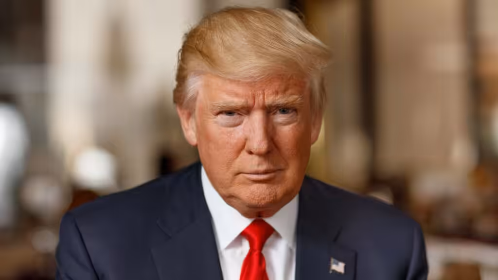 Donald Trump stares at the camera. Photo: History.com.