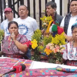 Palin Mayor Alida Vicente (L) at a press conference, Guatemala City, July 23, 2023. Photo: Twitter/@andread_gtv.