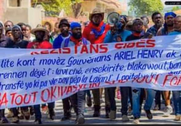 Haitians protest against deployment of a UN-backed multinational military force in Haiti. Photo: Kevin Pina.
