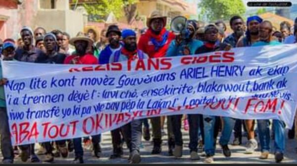 Haitians protest against deployment of a UN-backed multinational military force in Haiti. Photo: Kevin Pina.