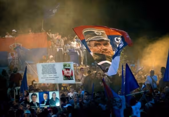 Serbian demonstrations against the arrest of Ratko Mladic. Photo: The New York Times.