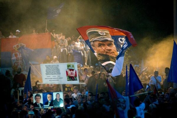 Serbian demonstrations against the arrest of Ratko Mladic. Photo: The New York Times.