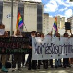 A number of activists staged a rally outside the Attorney General’s Office in Caracas to denounce the persecution of LGBTQI+ people. Photo: Venezuelanalysis.