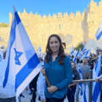 Israeli far-right politician May Golan at a Flag March in Jerusalem, in 2021. Photo: Adi Hodefi/Wikimedia Commons.
