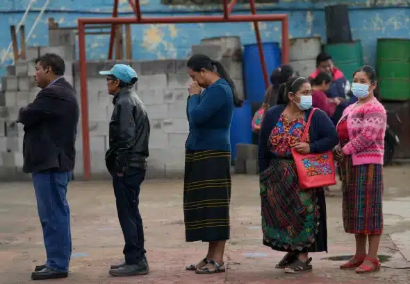 A line of voters in Guatemala. Photo: The Seattle Times.