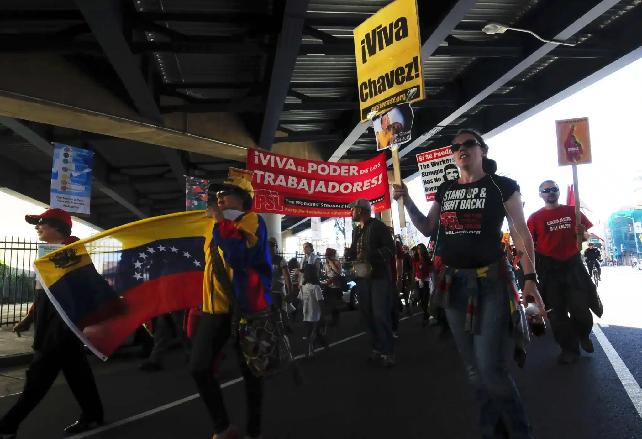 Protest against US aggression against Venezuela. Photo: Bill Hackwell.