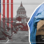 Compilation image depicting unhoused persons in front of the White House. Photo: Press TV.