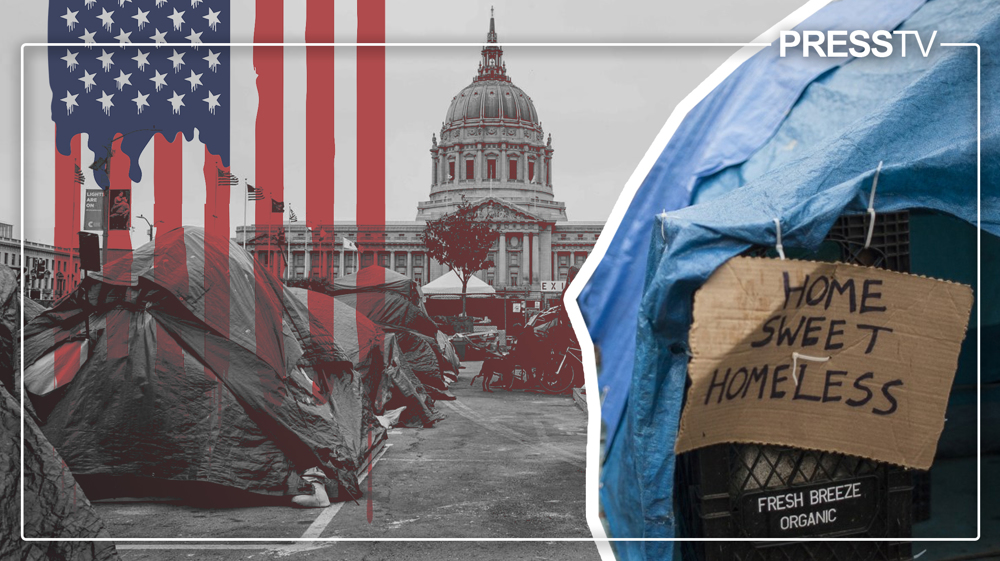 Compilation image depicting unhoused persons in front of the White House. Photo: Press TV.