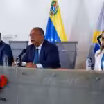 (From left to right) Venezuela's new CNE rectors: Carlos Quintero, Elvis Amoroso, and Rosalba Gil. Photo: X/@cneesvenezuela.