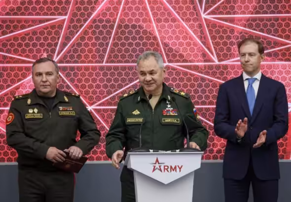 Russian Defense Minister Sergey Shoigu inaugurates the International Military-Technical Forum, ARMY 2023, in Moscow, Russia. Photo: Defense Ministry of the Russian Federation.