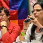 Blanca Eekhout, member of Venezuela's National Assembly, speaks at an event. Photo: Grecia Colmenares.