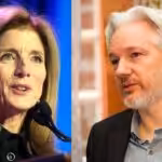 US Ambassador to Australia Caroline Kennedy (left) and Julian Assange (right). Photo: Consortium News.