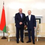 Russian President Vladimir Putin (R) met Belarus President Alexander Lukashenko, St. Petersburg, July 23, 2023. Photo: AFP.