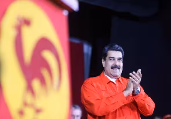 Venezuelan President Nicolas Maduro during a PCV event announcing its endorsement of his 2018 presidential candidacy in February 2018. Photo: Presidential Press.
