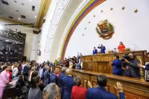 Swearing-in ceremony for Venezuela's new electoral authorities led by the president of parliament, Jorge Rodríguez, held on Thursday, August 24, 2023. Photo: X/@Asamblea_Ven.