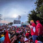 Governor of Anzoátegui state, Luis Marcano, speaking at a Chavista rally in the town of Anaco on Friday, August 26, 2023. Photo: X/@PartidoPSUV.