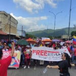 Venezuelans march demanding release of diplomat Alex Saab from US prison. Photo: Roi López Rivas.