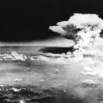 A mushroom cloud rises above Hiroshima after the US dropped a nuclear bomb on the city on August 6, 1945. Photo: Hiroshima Peace Memorial Museum.