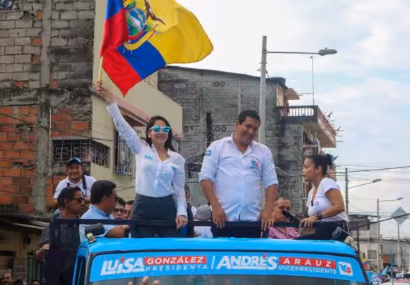 Citizens' Revolution presidential candidate Luisa González in campaign for early elections in Ecaudor. Photo: X/Luisa González.