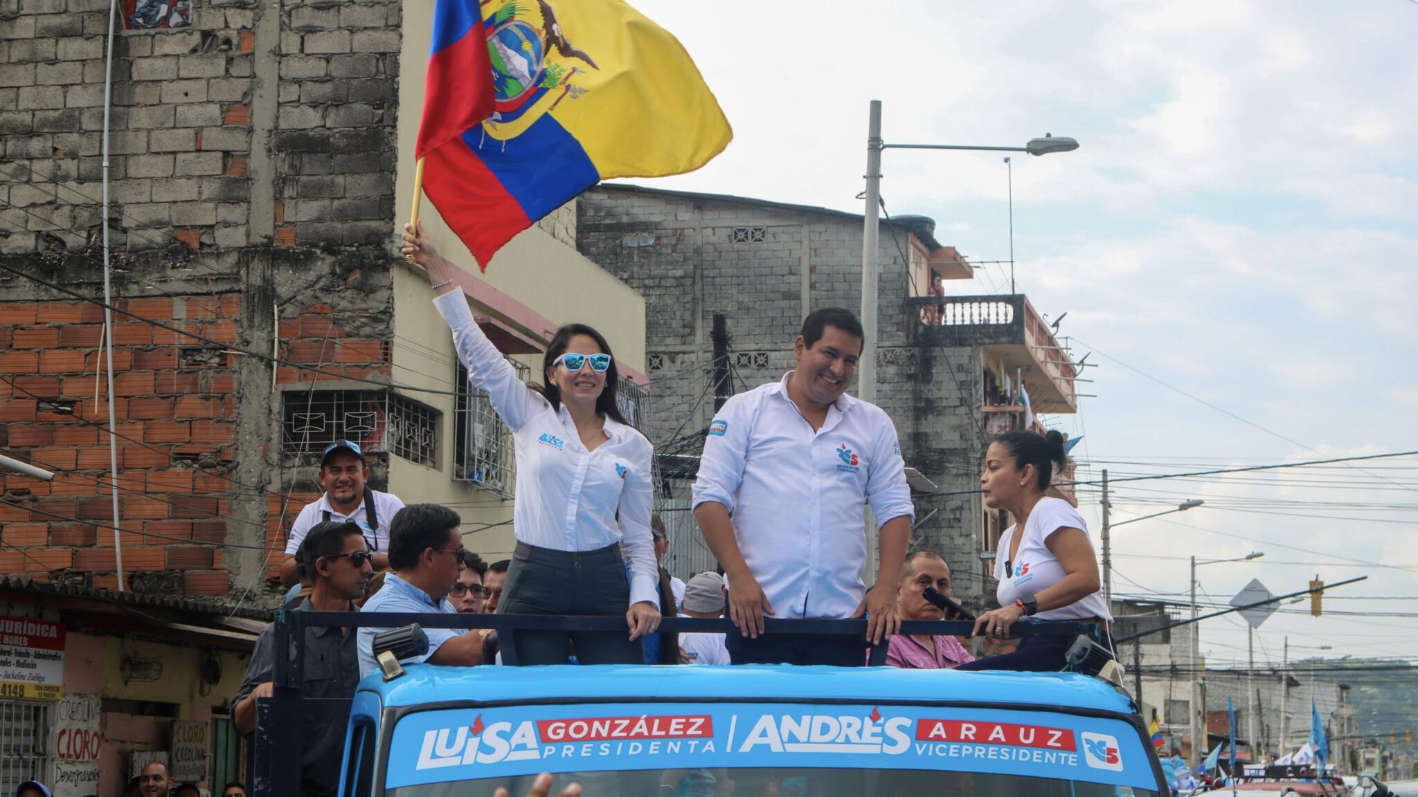 Citizens' Revolution presidential candidate Luisa González in campaign for early elections in Ecaudor. Photo: X/Luisa González.