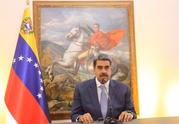 Venezuelan President Nicolás Maduro gives his speech at the 15th BRICS Summit of Heads of State and Government, held in Johannesburg, South Africa, on August 23, 2023. Photo: Ministry of Foreign Affairs of Venezuela.