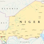 Map of Niger with capital Niamey in red. File photo.