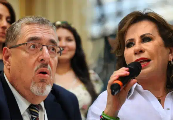 File-Image Combination: Presidential candidate of the Semilla party, Bernardo Arévalo, at a press conference on the day of the first round of Guatemala's presidential elections, in Guatemala City, on June 25, 2023. On the right, Presidential candidate for the Unión Nacional de la Esperanza party and former first lady, Sandra Torres, during a political rally in Guatemala City, on March 27, 2023. Photo: Reuters/AFP.