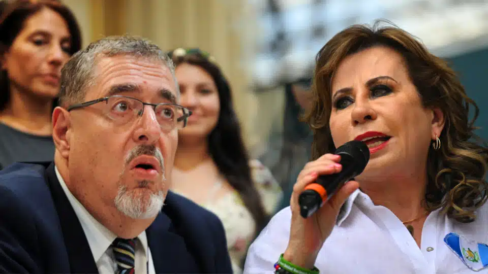 File-Image Combination: Presidential candidate of the Semilla party, Bernardo Arévalo, at a press conference on the day of the first round of Guatemala's presidential elections, in Guatemala City, on June 25, 2023. On the right, Presidential candidate for the Unión Nacional de la Esperanza party and former first lady, Sandra Torres, during a political rally in Guatemala City, on March 27, 2023. Photo: Reuters/AFP.