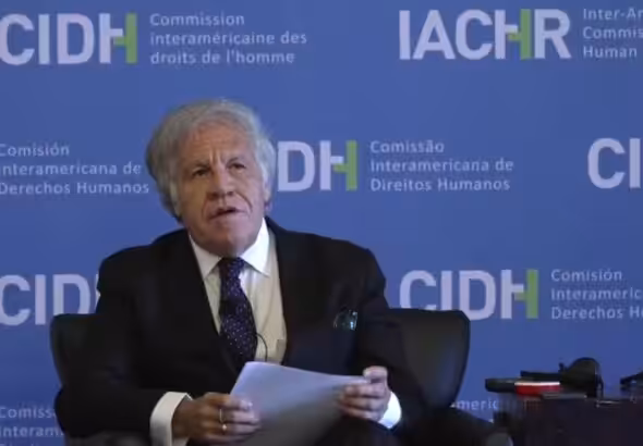OAS' secretary general, Luis Almagro speaking during a forum organized by the IACHR. File photo.