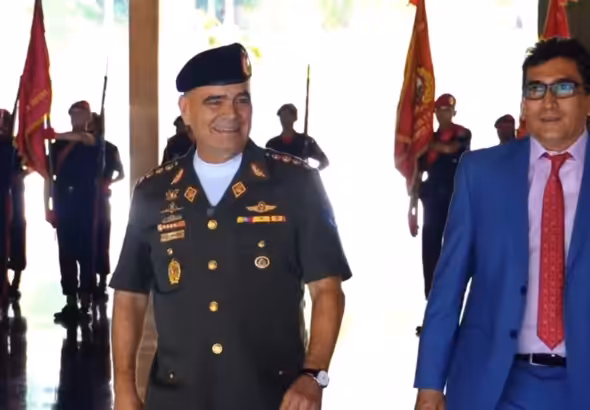 Venezuelan Defense Minister Vladimir Padrino receives Colombian Ambassador Milton Rengifo with honors at the Ministry of Defense headquarters in Caracas on Tuesday, August 29, 2023. Photo: Screenshot/X/@vladimirpadrino.