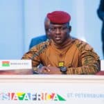 Burkina Faso’s President Ibrahim Traoré speaking at the 2023 Russia–Africa Summit. File photo.