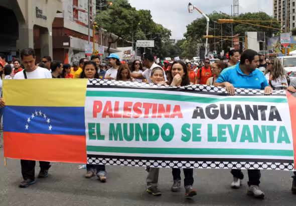 Venezuelans march in solidarity with Palestine. Photo: Marco Teruggi.