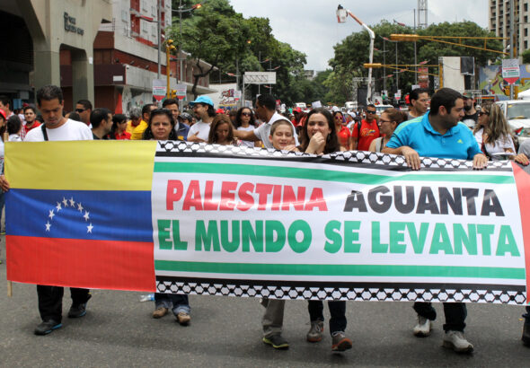Venezuelans march in solidarity with Palestine. Photo: Marco Teruggi.