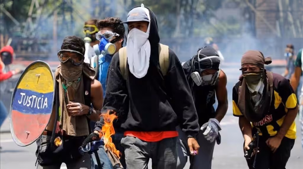 A violent opposition march in Venezuela, 2017. File photo.