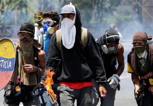 A violent opposition march in Venezuela, 2017. File photo.