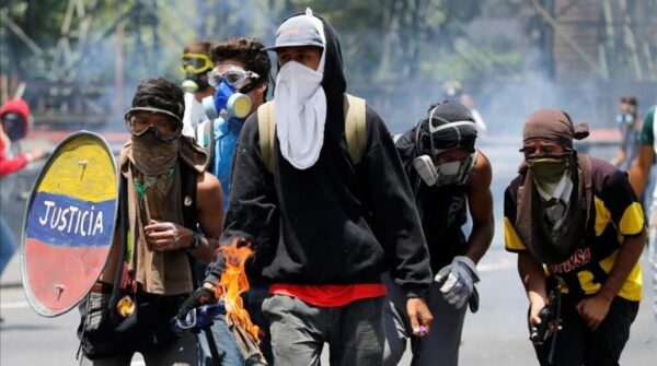 A violent opposition march in Venezuela, 2017. File photo.