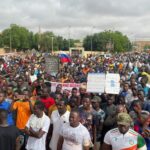 Supporters of Niger's ruling junta, gather for a protest called to fight for the country's freedom and push back against foreign interference, in Niamey, Niger, Thursday, Aug 3, 2023. The march falls on the West African nation's independence day from its former colonial ruler, France, and as anti-French sentiment spikes, more than one week after soldiers ousted the country's "democratically" elected president. Photo: Sam Mednick/AP Photo.
