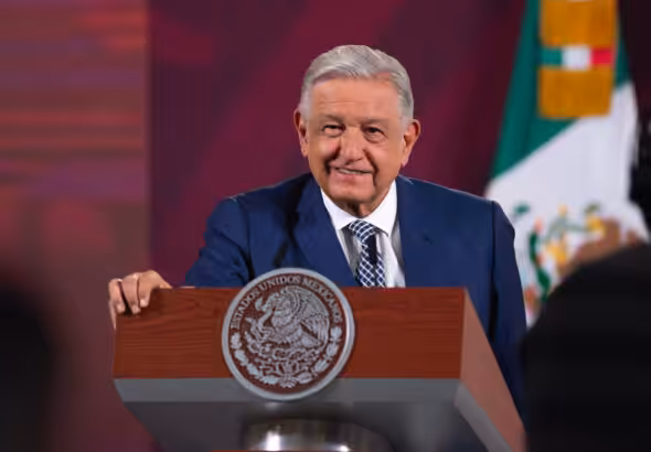 The President of Mexico, Andrés Manuel López Obrador, in his traditional morning conference. Photo: @GobiernoMX.