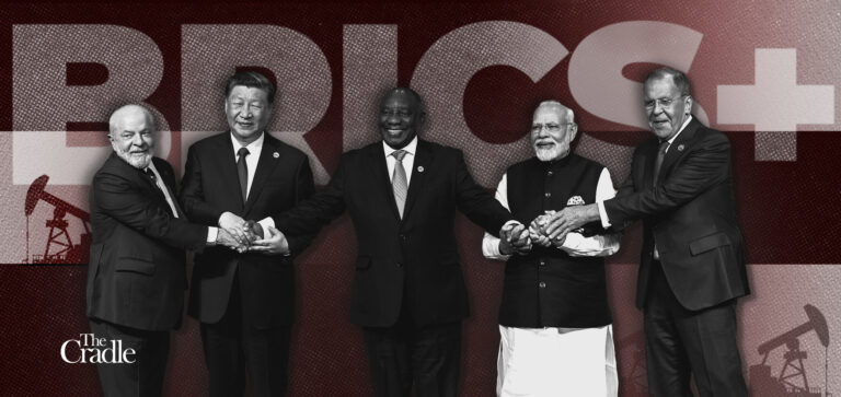 From left to right: President Luiz Inacio Lula da Silva of Brazil; Chinese President Xi Jinping; South African President Cyril Ramaphosa; Prime Minister Narendra Modi of India; and Russian Foreign Minister Sergei Lavrov. Photo: AFP.