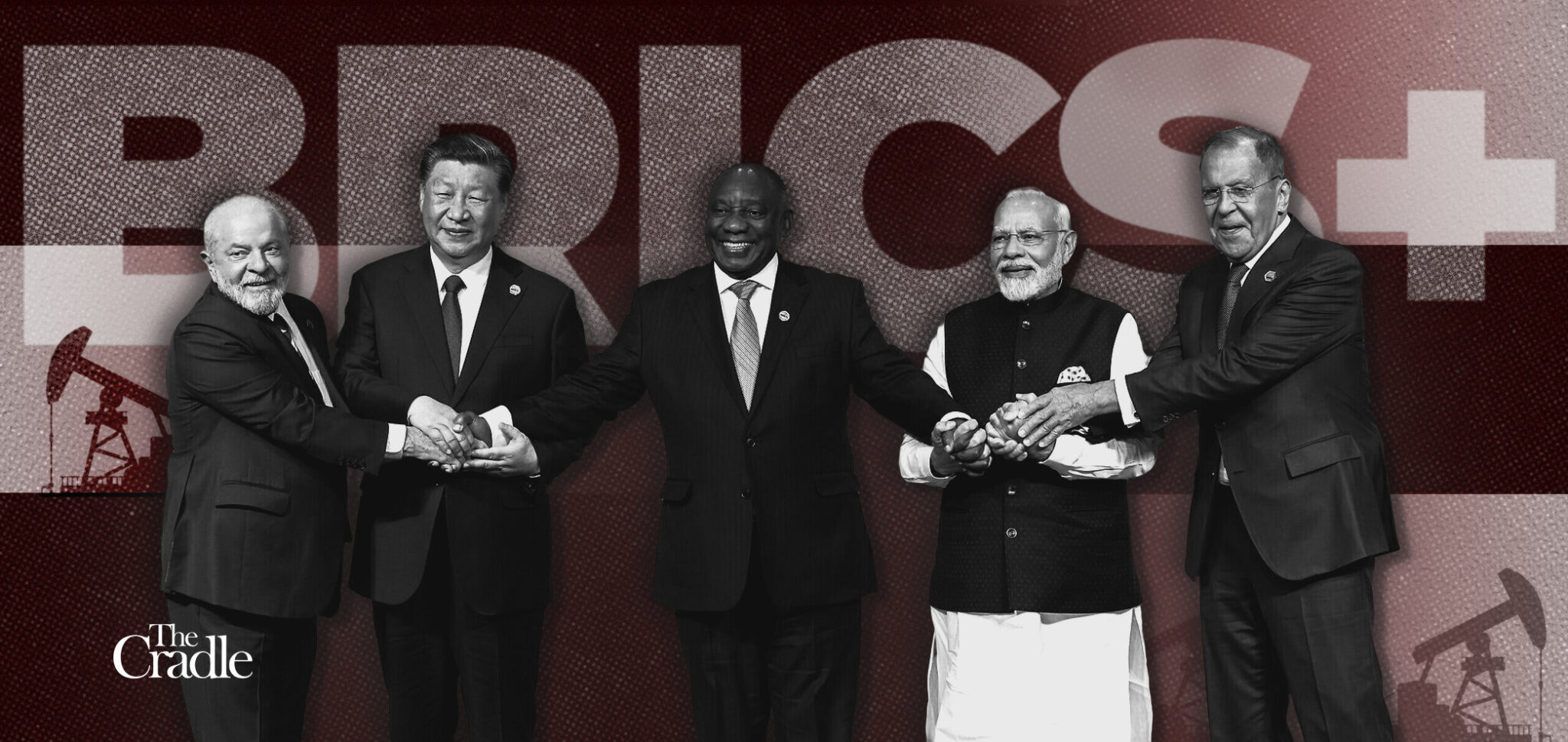 From left to right: President Luiz Inacio Lula da Silva of Brazil; Chinese President Xi Jinping; South African President Cyril Ramaphosa; Prime Minister Narendra Modi of India; and Russian Foreign Minister Sergei Lavrov. Photo: AFP.