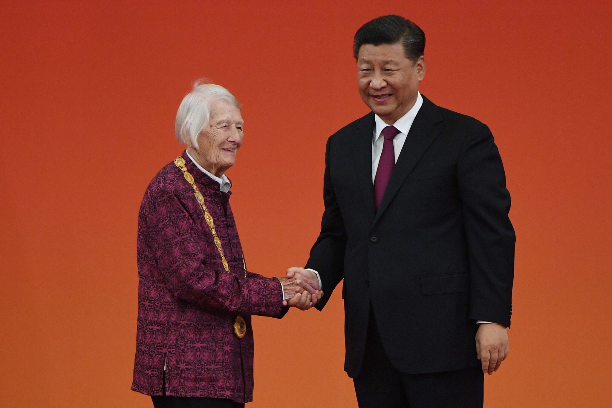 Isabel Crook (left) and President Xi Jinping (right). Photo: File photo.