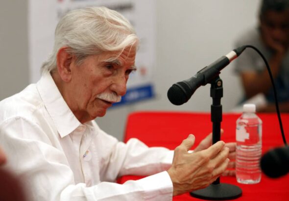 Venezuelan Chavista leader Julio Escalona speaking at a public event. File photo.