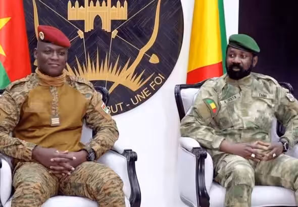 Heads of state of Burkina Faso (Ibrahim Traoré) and of Mali (Assimi Goïta). Photo: Mali Online TV.