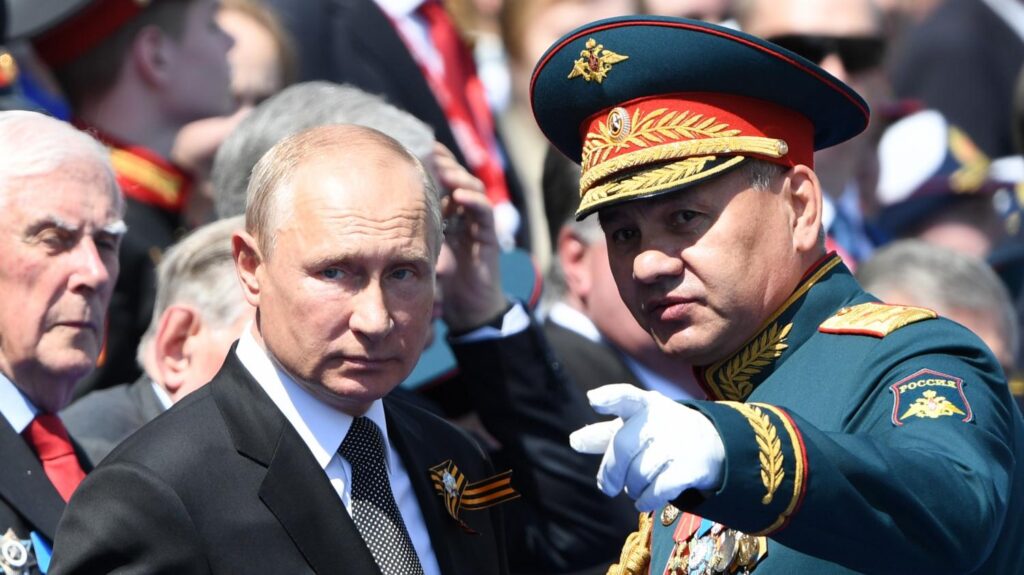 Russian President Vladimir Putin with Sergei Shoigu, his defense minister during the 2021 Victory Day Parade. Photo: Getty Images/File photo.